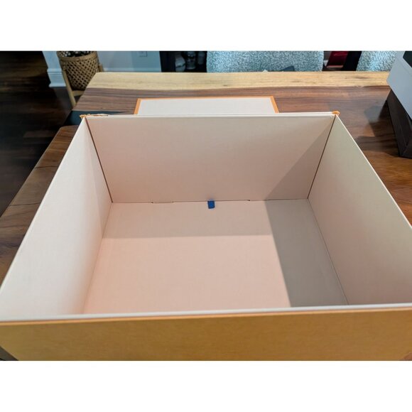 Louis Vuitton Orange Cardboard Box Attached flap lid 16x12x7.5 Storage - Picture 3 of 10